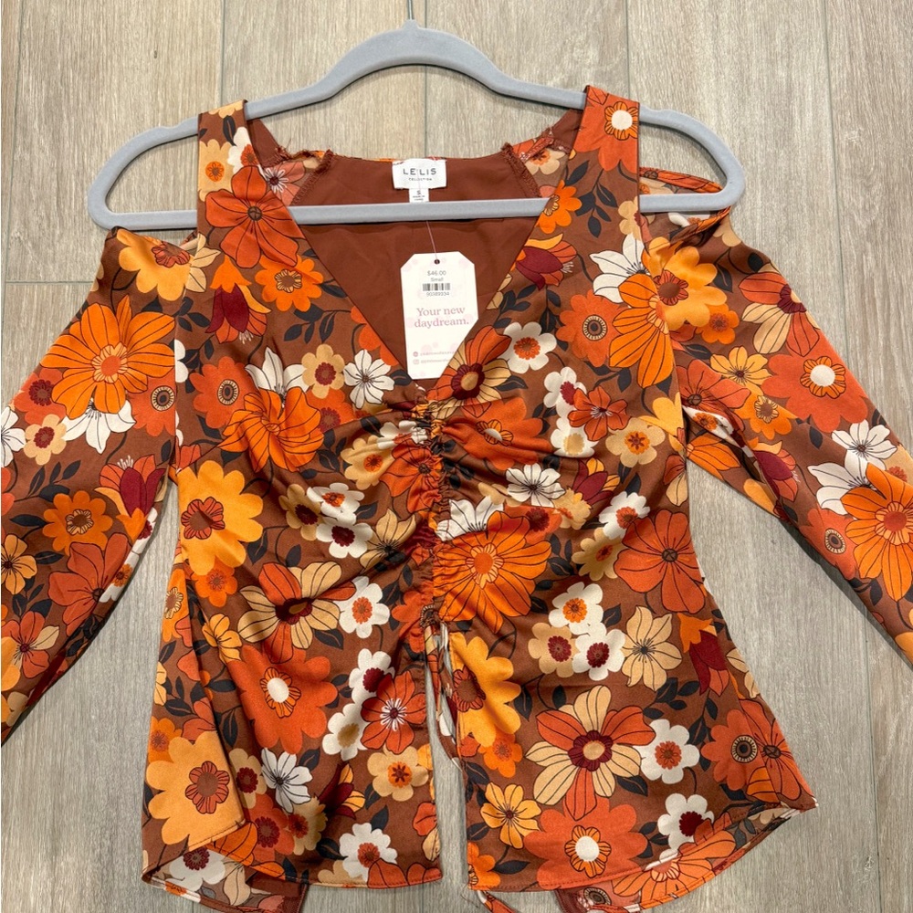 Le Lis Orange Floral Blouse